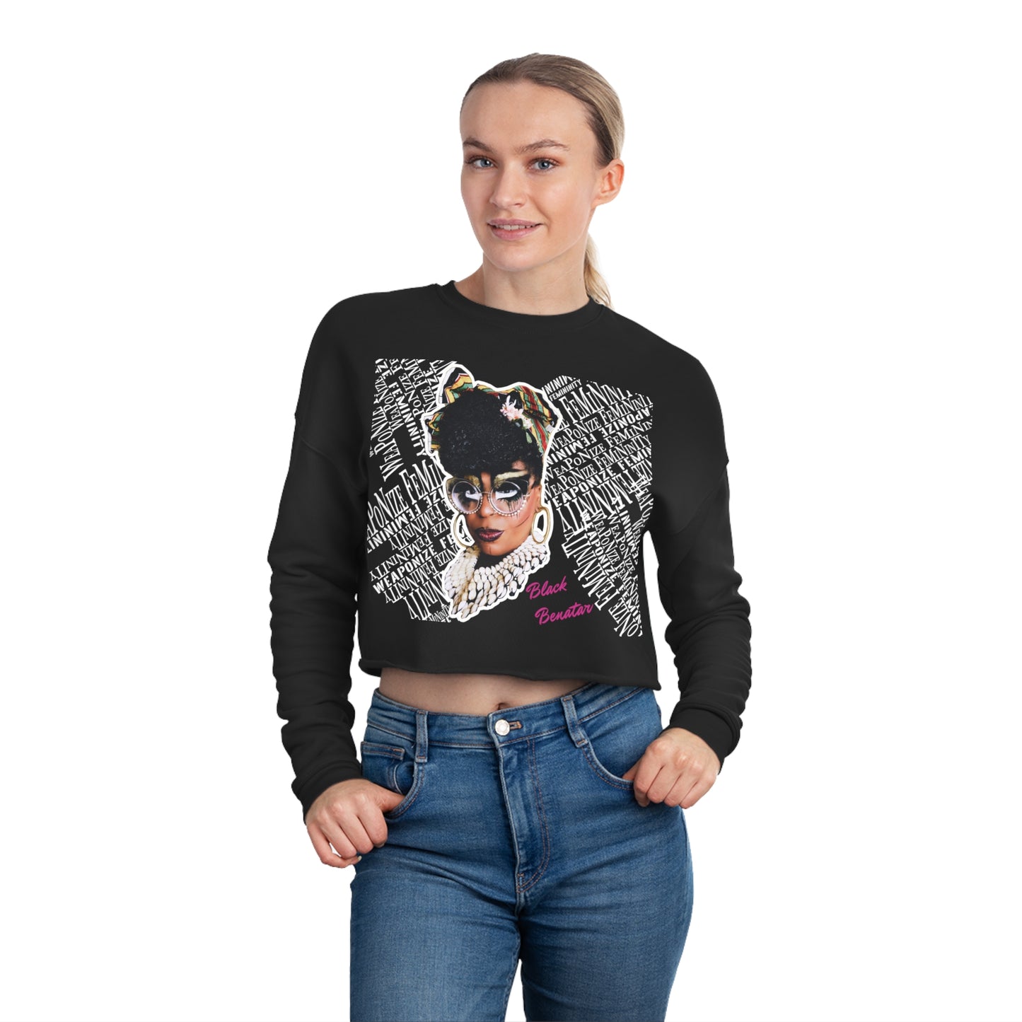 BLACK BENATAR CROPPED SWEATSHIRT