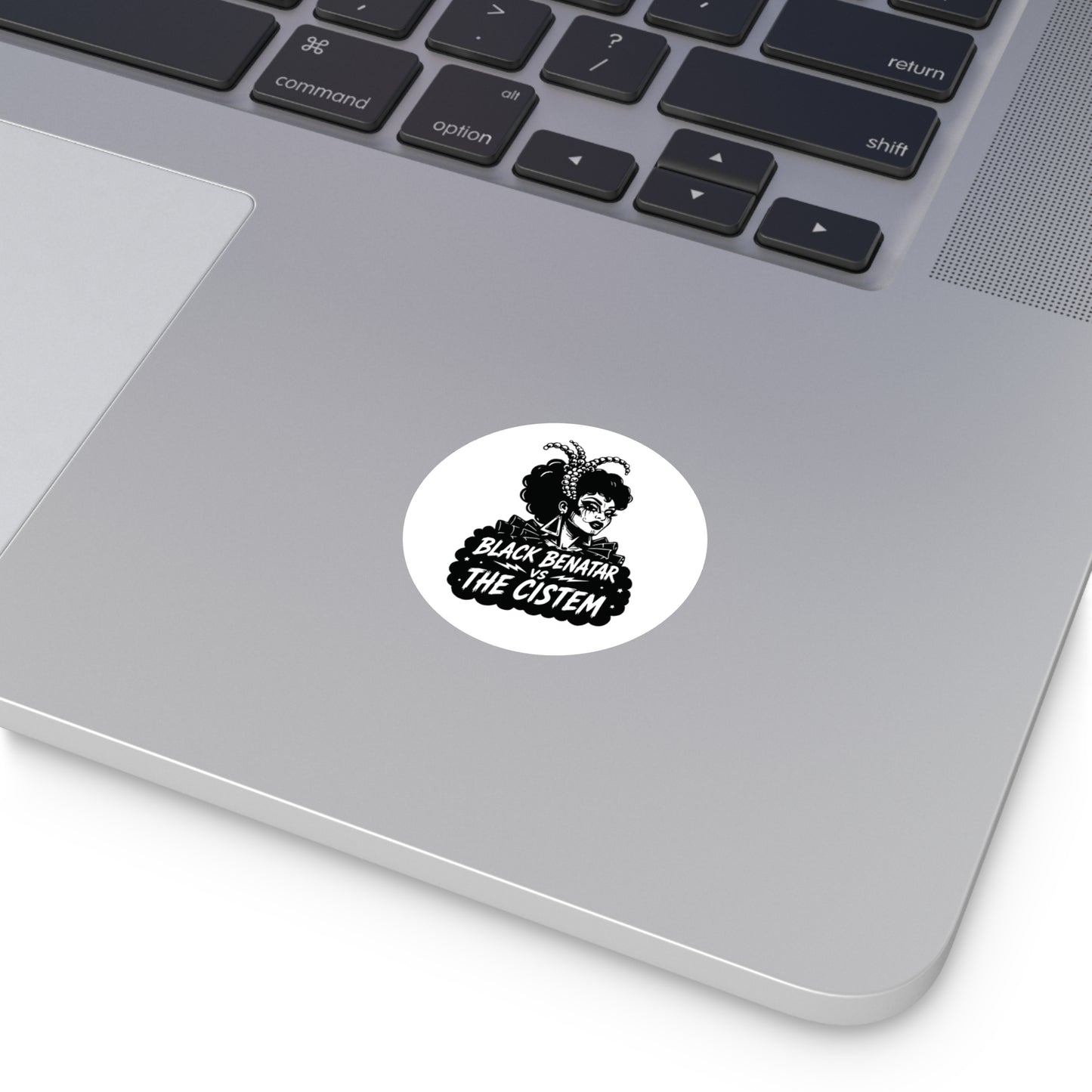 Black Benatar vs The Cistem Round Sticker wht (Indoor/Outdoor)