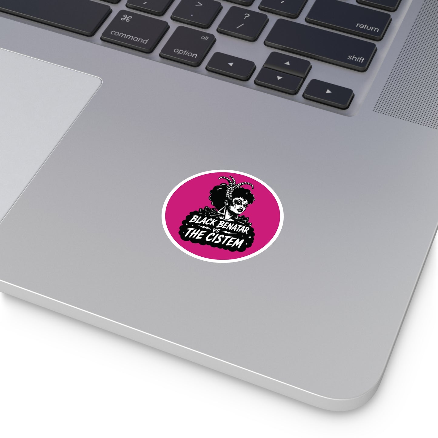 Black Benatar vs The Cistem Round Sticker pnk (Indoor/Outdoor)