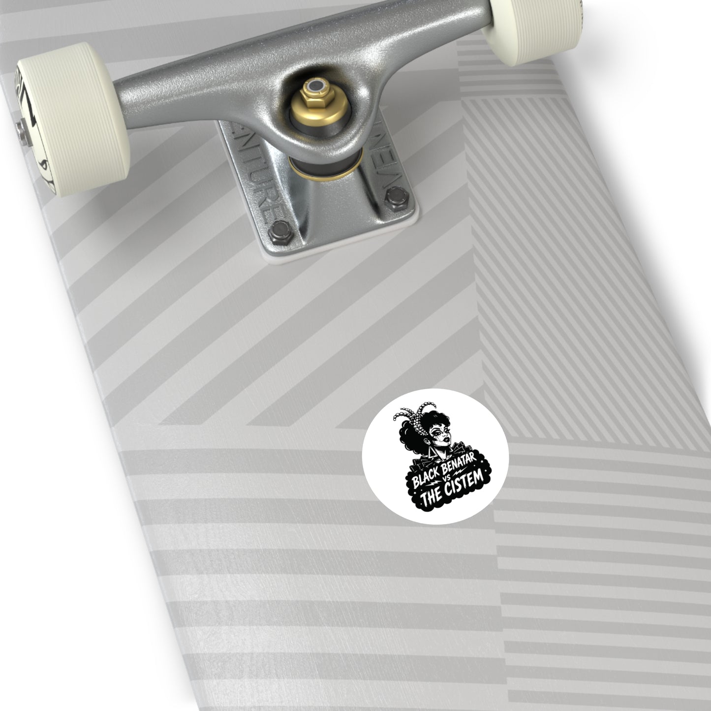 Black Benatar vs The Cistem Round Sticker wht (Indoor/Outdoor)